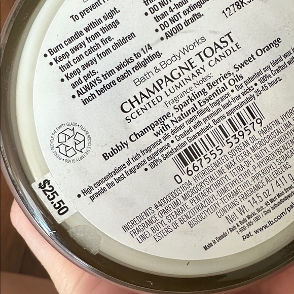Bath & Body Works Champagne Toast Candle - Picture 7 of 7
